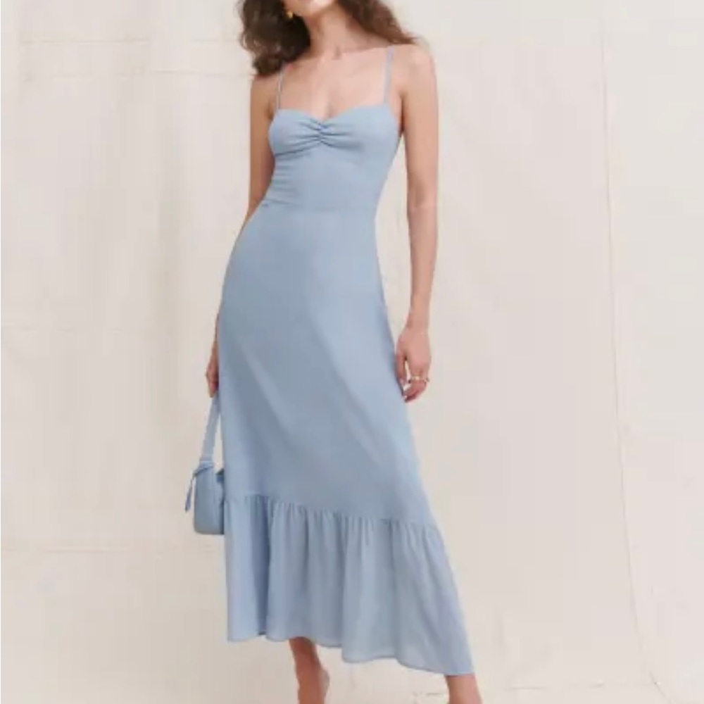 Reformation Light Blue Midi Sundress